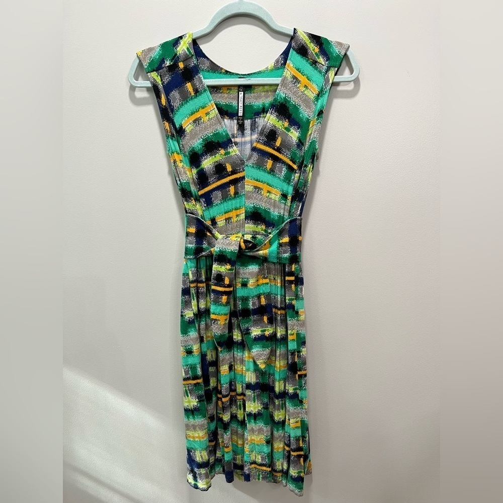 Plenty by Tracy Reese Abstract Graphic Print Sleeveless Dress Size XS Artsy Y2K